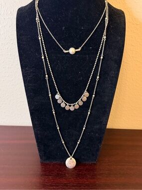 Layered Silver-Tone Lucky Brand Necklace Set 3 in 1 - Women's Jewelry